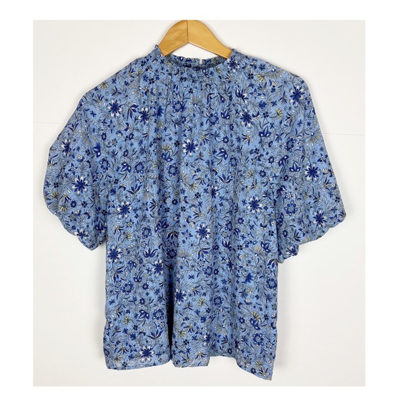 LOFT Blue Floral Blouse - Picture 10 of 10